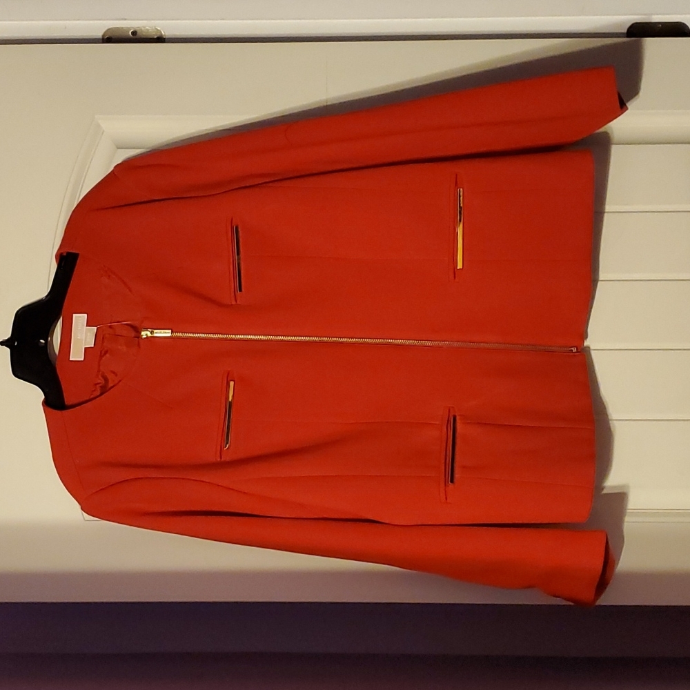 Red Michael Kors Blazer with Zipper